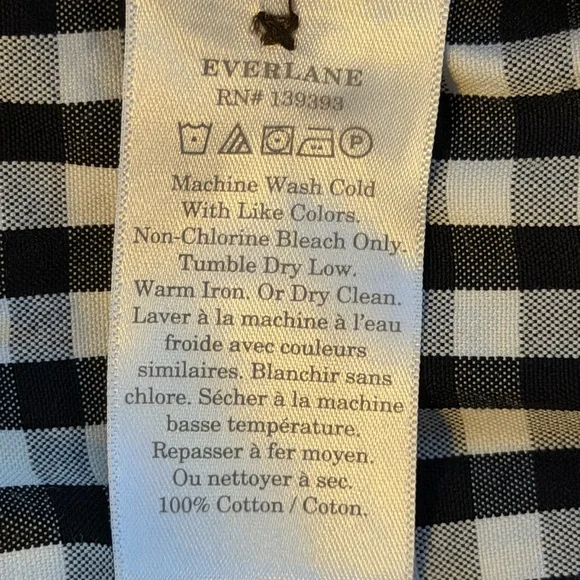 EVERLANE Black & White Gingham Tiered Midi Dress Sleeveless Cottagecore - Picture 5 of 5